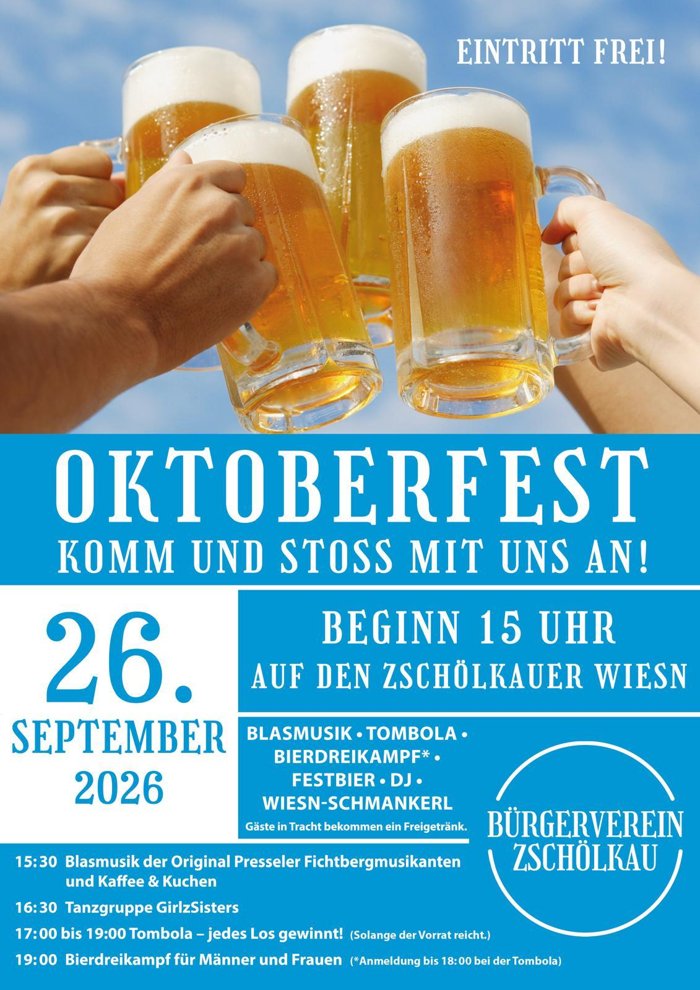 Flyer Oktoberfest 2026 des Bürgervereins Zschölkau