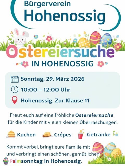 Plakat Ostereiersuche Hohenossig